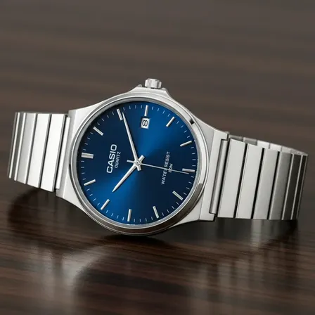 Relógio Casio A180 Vintage Redondo Premium Edição Prata Azul Prateado Azul