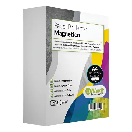 Papel Imantando Imprimible 5 Hojas A4 Blanco