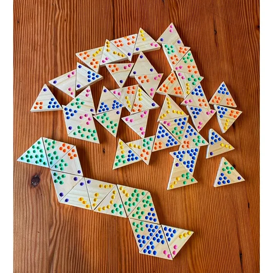 Juego De Mesa Tridomino De Madera - Woodesign