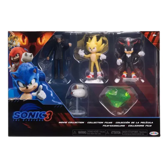 Set Figuras Sonic 3 Shadow Super Sonic Burrito Agent Stone