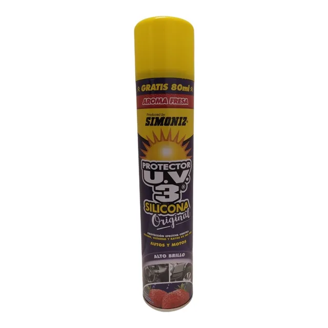 Protector Silicona Uv3 Auto - Moto  Aroma Fresa 400ml Simoni