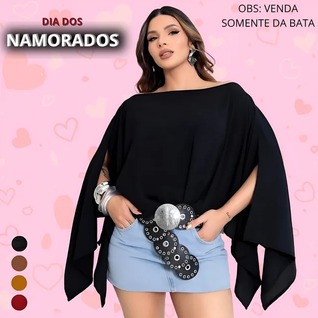 Blusa Cropped Bata Feminina Capa Estilo Boho Multi Formas