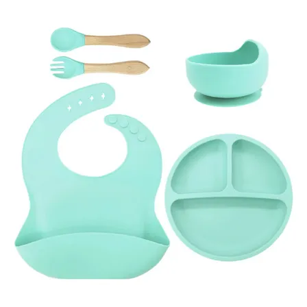 Kit De Alimentación De Silicona Bebe, Plato Babero