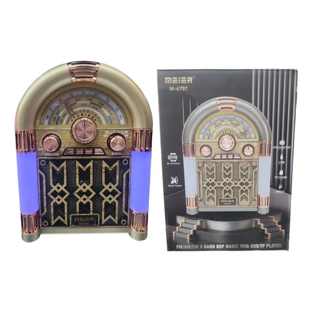Parlante Bluetooth Radio Vintage Estilo Rocola Meier M-67bt