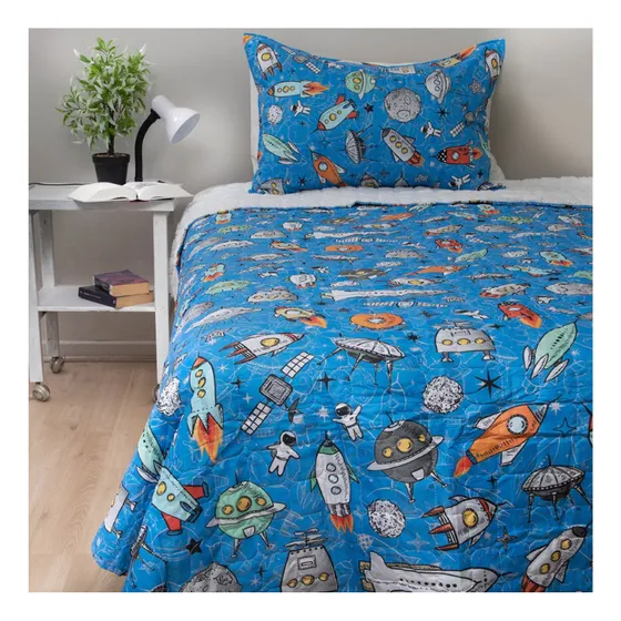 Cubrecama Quilt Con Sherpa Plaza Y Media Diseños Niño Doral