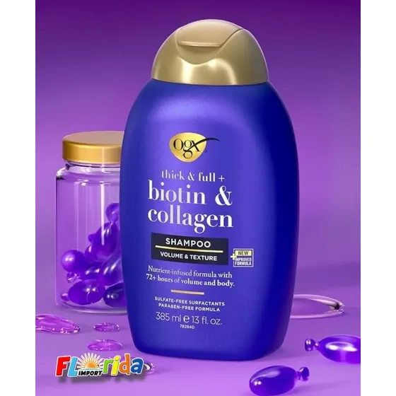 Champu Con Biotin Y Colageno Ogx Contra La Caída Del Cabello