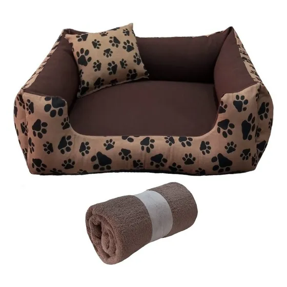 Cama De Cachorro Caminha Pet Pra Cachorro Ou Gato 60x60 Cor Marrom Patinhas