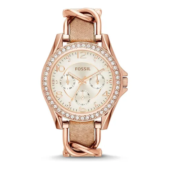 Reloj Para Mujer Fossil Riley, De Acero Inoxidable, Cuarzo 