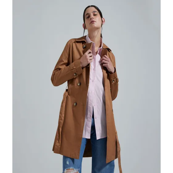 Chaqueta Mujer Ostu Trench Dorado Poliester 40080164-8695