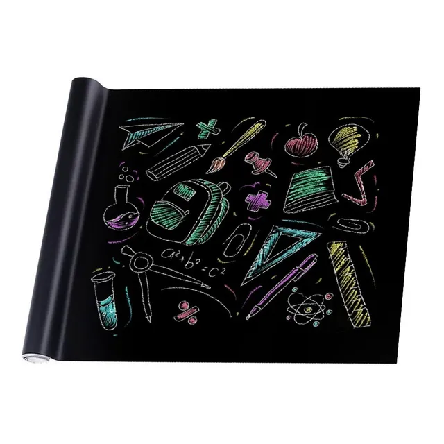 Pizarra Material Negro Adhesivo Niños Decoración 200 X 61 Cm