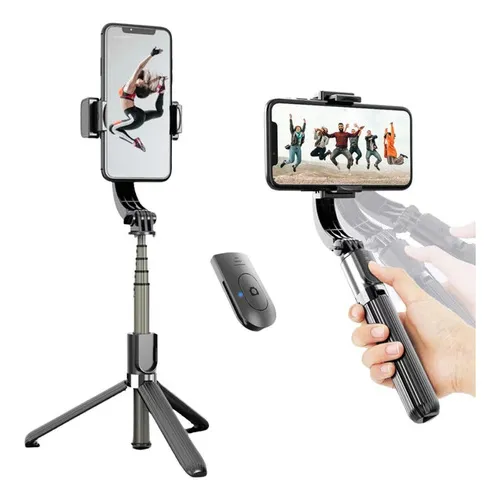 Gimbal Estabilizador Celular Tripé Pau De Selfie Altura 86cm Cor Preto F10