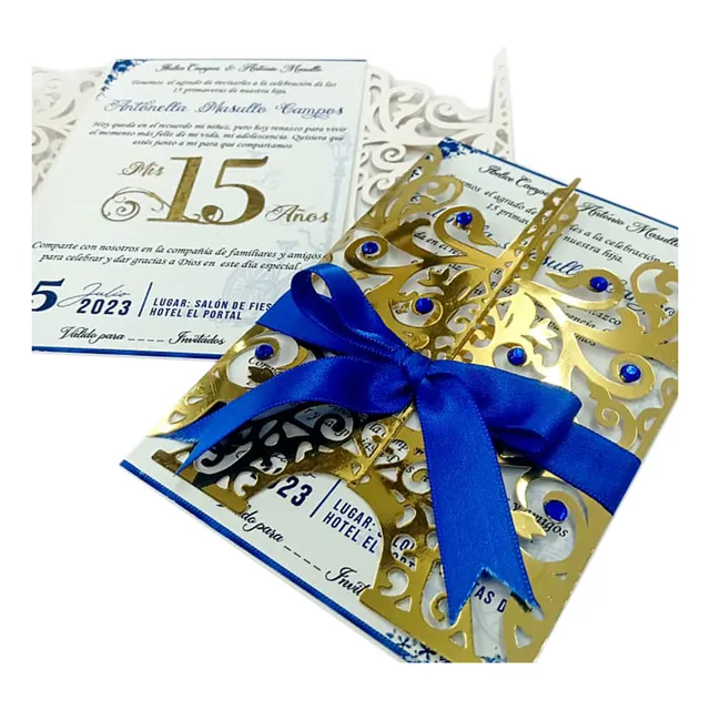 Invitación Troquelada Para 15 Años, Bodas
