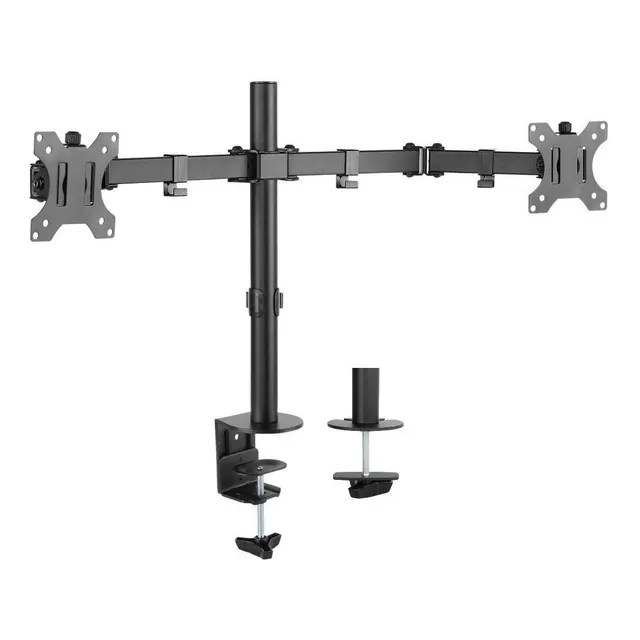 Soporte Brazo Monitor 2 Pantallas Lcd Led Para Escritorio Mesa Color Negro Hasta 32 " Ergonomus 331