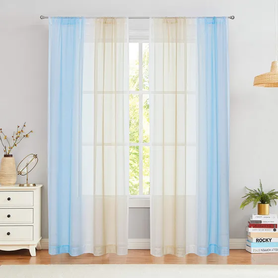 Lefeng Panel Cortina Transparente Degradado 84  Largo Para X