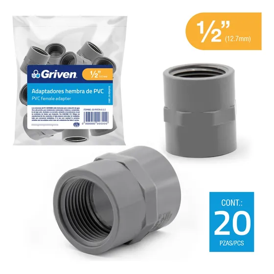 Adaptador Hembra Agua Fria X 1/2  Griven