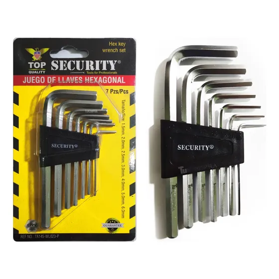 Llaves Mini Allen Hexagonales L Security 7pc 1.5mm A 6mm