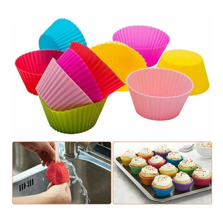 Kit 12 Formas Silicone Mini Cupcake Bolo Muffin Assadeira Kit 12 Formas Silicone Mini Cupcake Bolo Muffin Assadeira