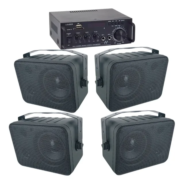 Sonido Ambiental 4 Bafles Ambientales Bocinas Amplificador
