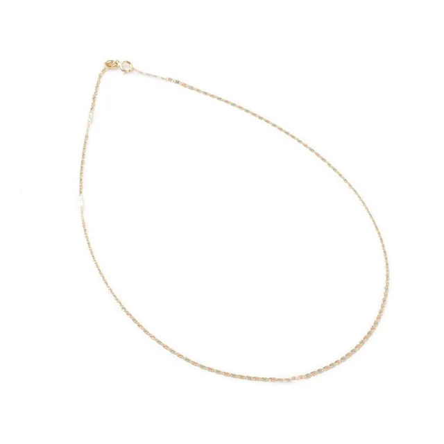 Cadena Valentina Shiny Star Tritono 2mm Oro Solido 10k 40cm Color Dorado