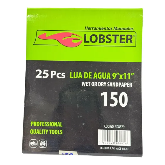 Lija De Agua Grano 150 - Marca Lobster