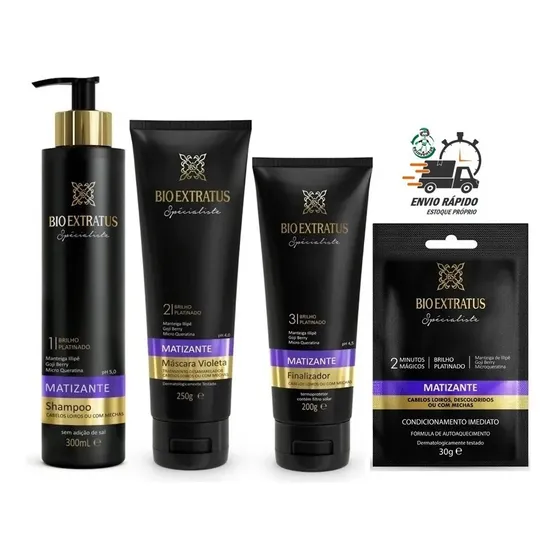 Kit Bio Extratus  Specialiste Matizante Cabelos Loiros 4 Pro