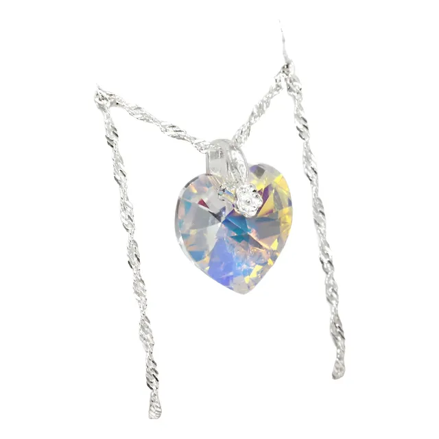 Dije Swarovski 14mm Con Cadena Plata 925 Mujer Joyas Mayre