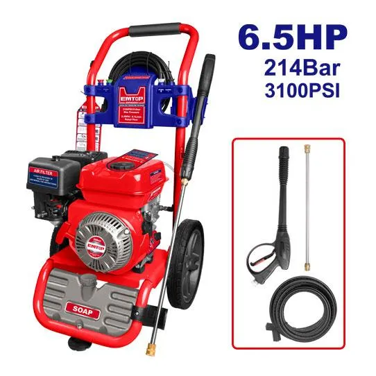 Hidrolavadora A Gasolina 6.5 Hp 3100 Psi Emtop