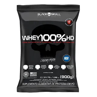 Whey 100% Hd Refil Black Skull - 900g (wpc, Wpi E Wph) Sabor Morango Whey 100% Hd Refil Black Skull - 900g (wpc, Wpi E Wph) Sabor Morango