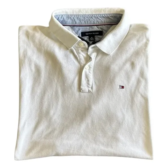 Camiseta Tipo Polo Tommy Hilfiger Hombre F074 Talla Xl Blnco