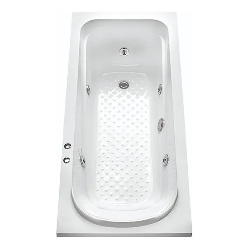 Bañera Hidromasaje Rectangular 170x70cm 6 Jets Piso Antideslizante Acrílico Piazza BH170S