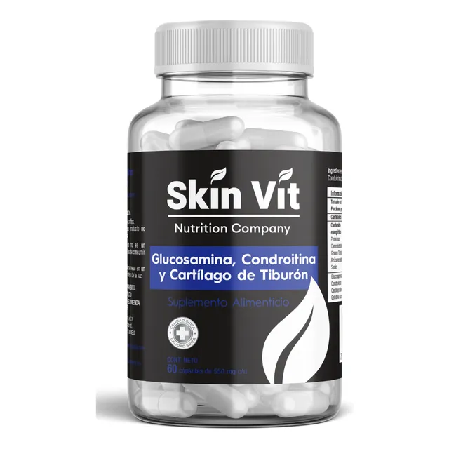 Glucosamina Condroitina Cartílago De Tiburón 60cáps Skin Vit Sabor Sin Sabor