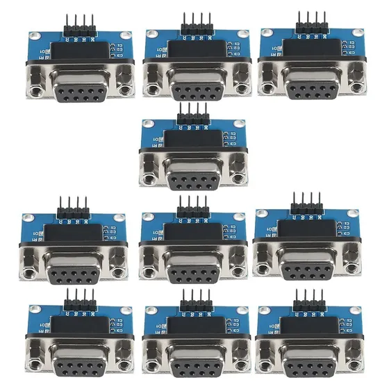10 Piezas Adaptador Rs232 Max3232 A Ttl A Serial Db9 Arduino