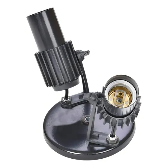 Suporte Lâmpada Spot Aleta Direcionável Duplo Branco Preto 110V/220V (Bivolt)