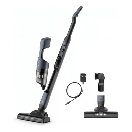 Aspirador de Pó Vertical Electrolux ERG019 sem fio Portátil bateria Ergorapido 2 em 1 luz frontal LED escova rotativa aspira escova capacidade 950ml Bivolt 30 min Azul