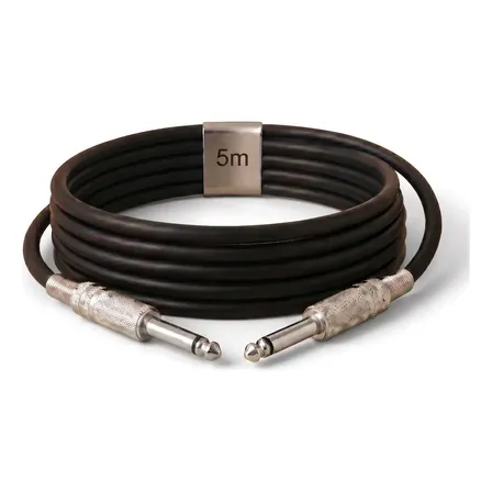 Cabo de Áudio Mono P10 para P10 5 Metros Profissional Conectores Metálicos Reforçados Alta Resistência Transmissão Estável Som de Qualidade para Instrumentos Amplificadores e Mesas Brasiliana Tech
