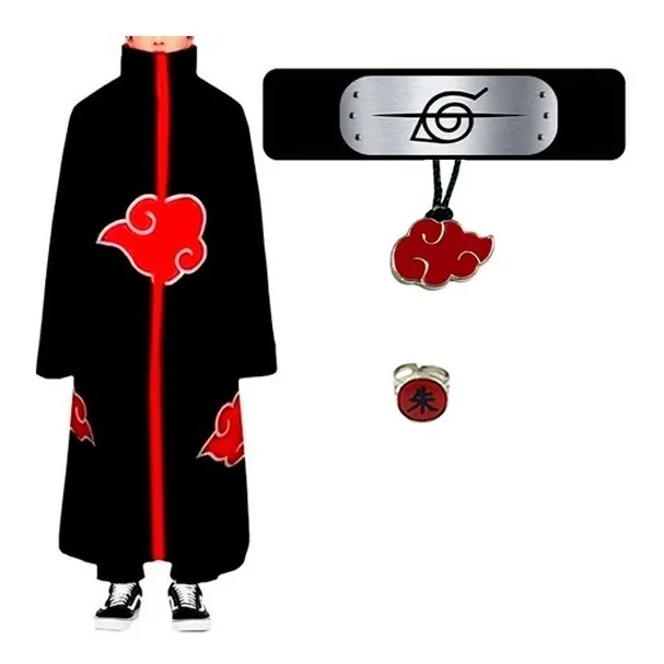 Manto Akatsuki - Kit Itachi + Colar Anel