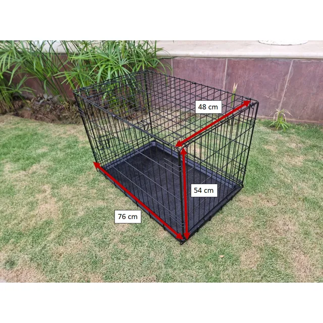 Jaula Plegable 1 Puerta Para Mascota Con Bandeja 76x54x48 Cm