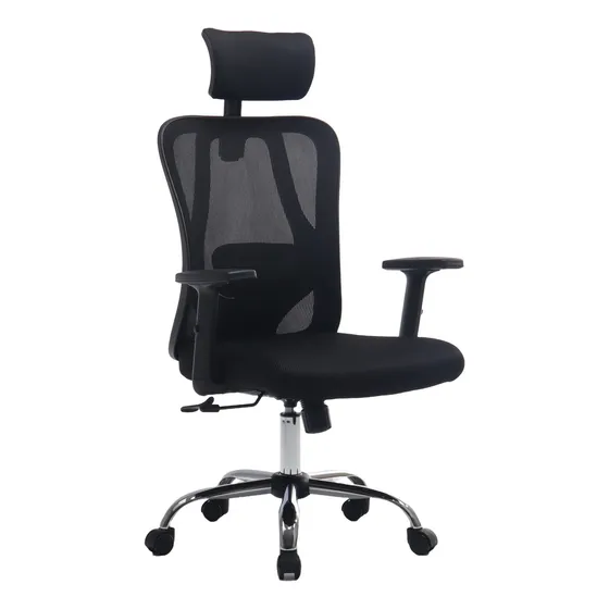 Silla De Oficina Ejecutiva Pro Con Apoya Brazos Ajustables Color Negro Material del tapizado Mesh