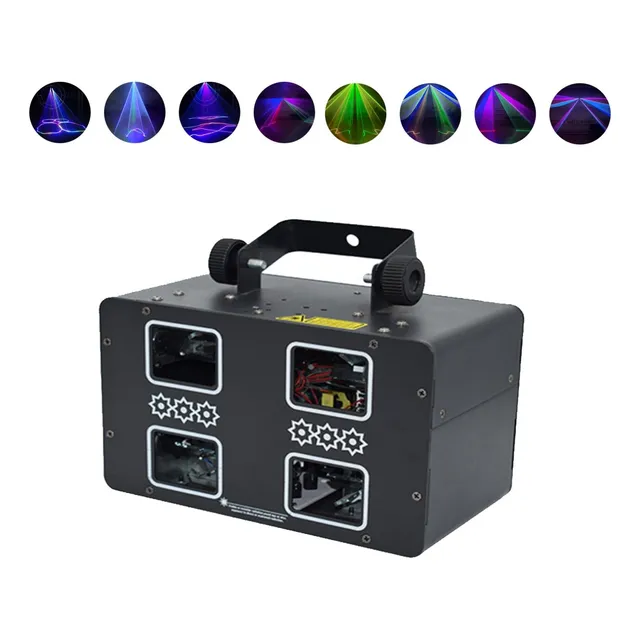 Luz Láser Doble De Cuatro Ojos A Todo Color Rgb Dmx Dj Luces