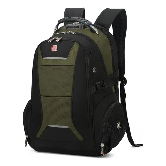Mochila Antirrobo Sherpa Wxl 1876 Laptop 17 Pulgadas 40 L Urbana Para Viaje Estudios Trabajo Con Candado Puerto USB Color Verde Diseño De La Tela Liso Impermeable