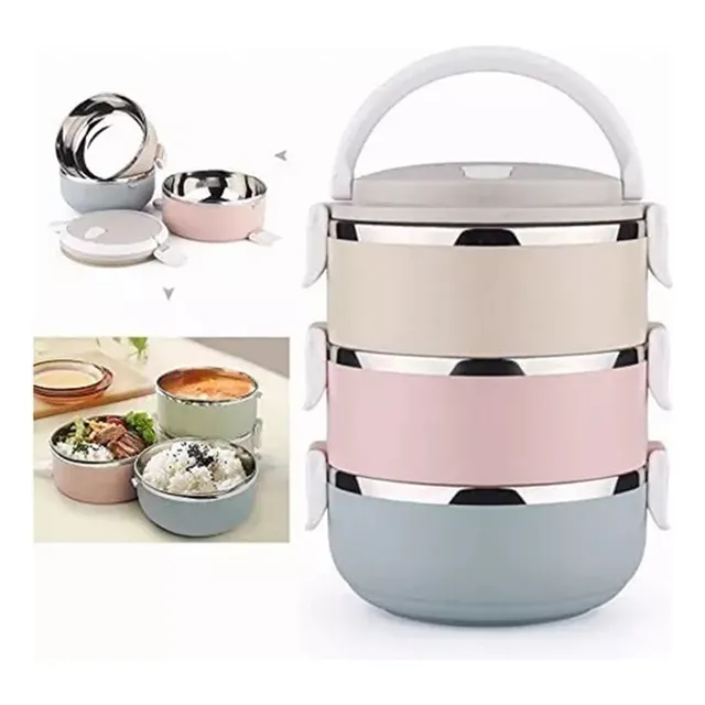 Toper Termico De 3 Pisos Lunch Box Fiambrera Escuela Oficina