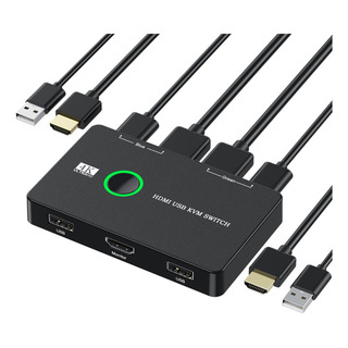 Conmutador Kvm Hdmi Switch 4k 60hz Para 2 Computador Usb2.0 Conmutador Kvm Hdmi Switch 4k 60hz Para 2 Computador Usb2.0
