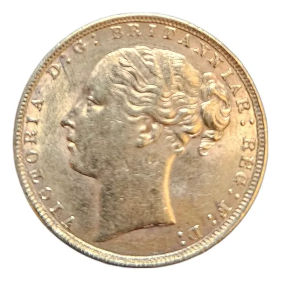 Moeda Ouro Libra 1872 Rainha Vitória  Young   22k 7,9g