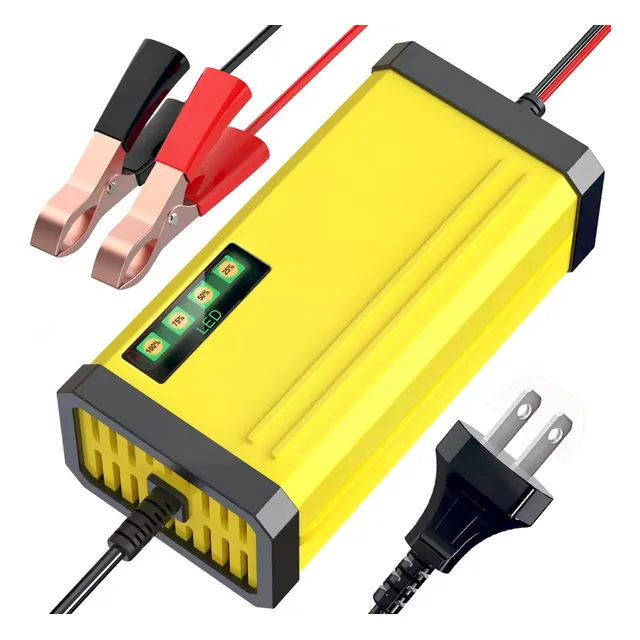 Cargador de baterías automotriz automático para carro 12v 20ah ajuste inteligente de corriente para cargar