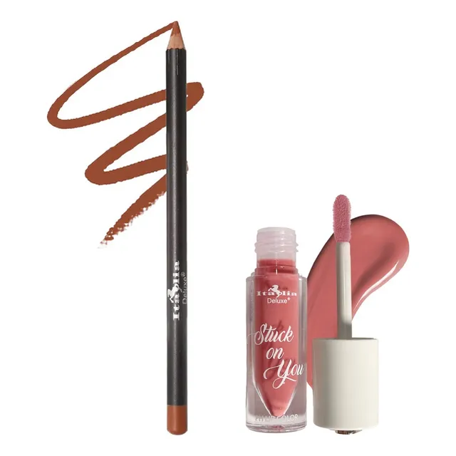 Lip Combo Gloss Stuck On You + Delineador Italia Deluxe