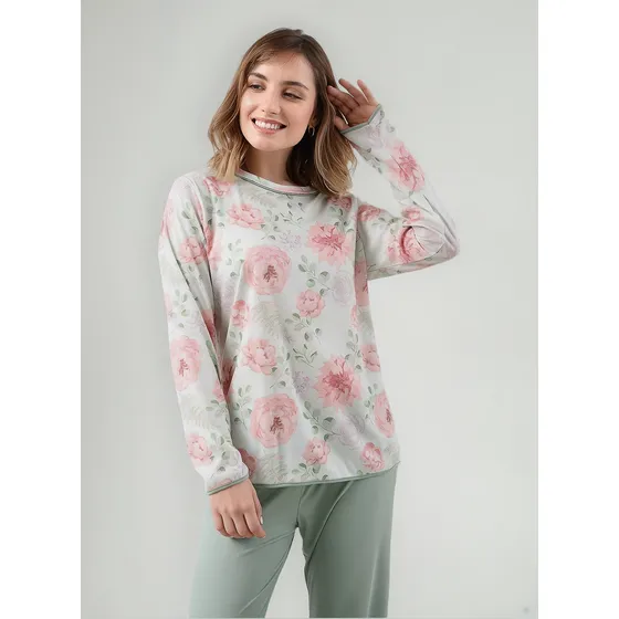 Pijama Manga Larga Vivo Con Pantalón Lencería Lumiere