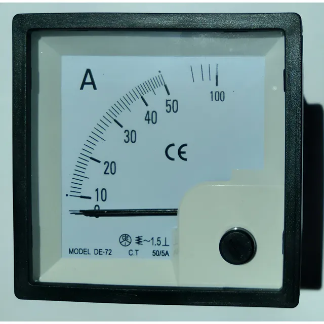 Amperímetro Analógico 50 Amper 72x72mm Para Conectar Con Ti
