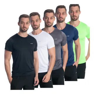 Kit 5 Camiseta Camisa Dryfit Masculina Treino Academia Fit Kit 5 Camiseta Camisa Dryfit Masculina Treino Academia Fit