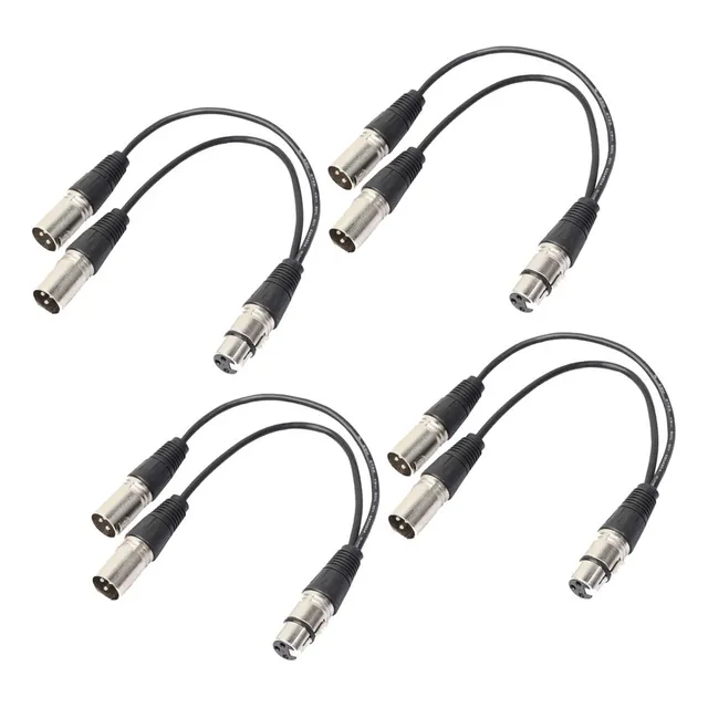 4 Pedazos Divisor Y Cable De Sonido Adaptador 2 X Xlr A Xlr