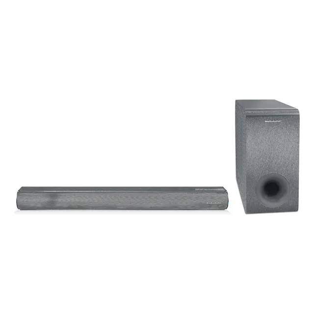 Barra De Sonido 2.1 Con Subwoofer Inalámbrico Asbar1000pack Color Gris oscuro Frecuencia 35Hz-200Hz